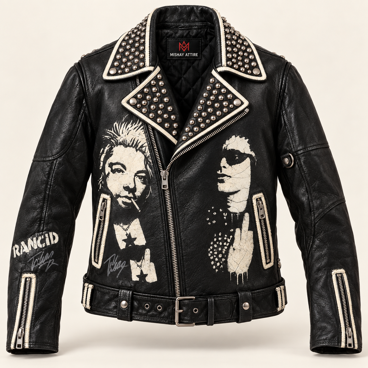 Personalized Punk Studded Leather Style Vest, Vintage Patchwork Gothic fashion Men, Biker's Jacket