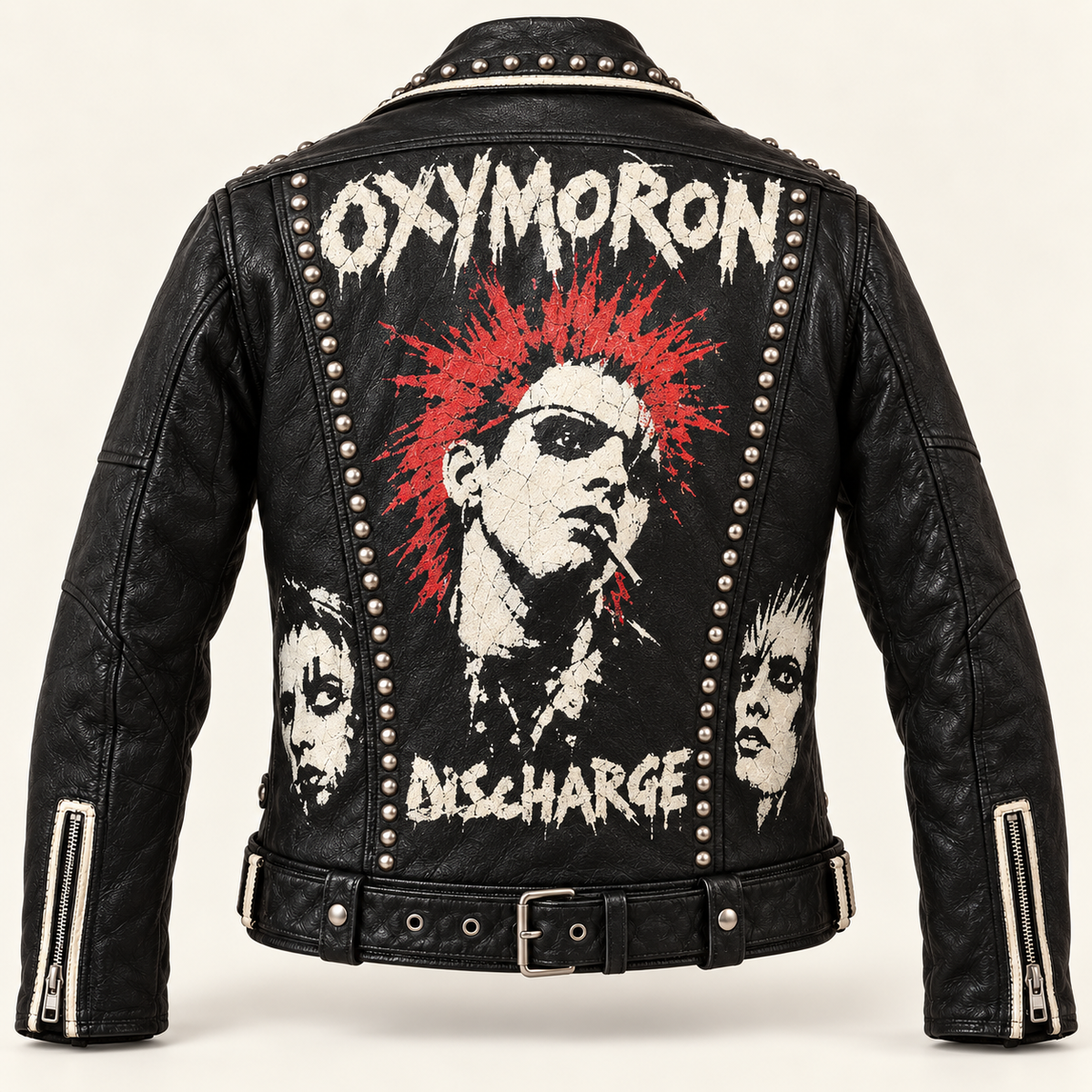 Personalized Punk Studded Leather Style Vest, Vintage Patchwork Gothic fashion Men, Biker's Jacket